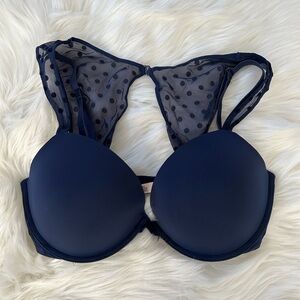 VICTORIA’S SECRET |  Elegant Navy Polka Dot Bra
